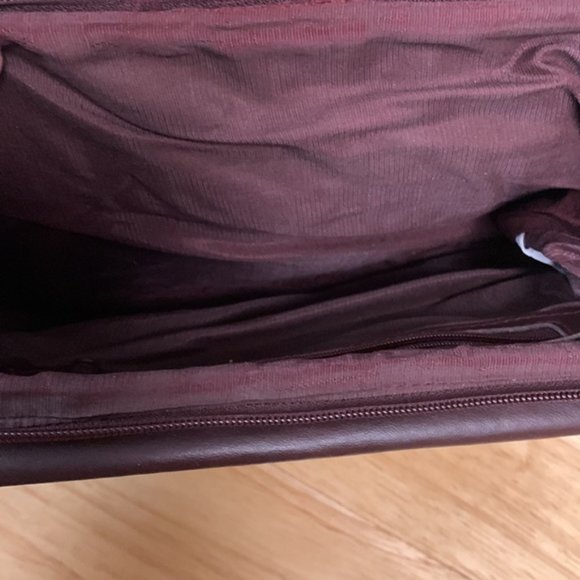 Vintage Espresso Leather Express Shoulder Bag Purse - Picture 4 of 5